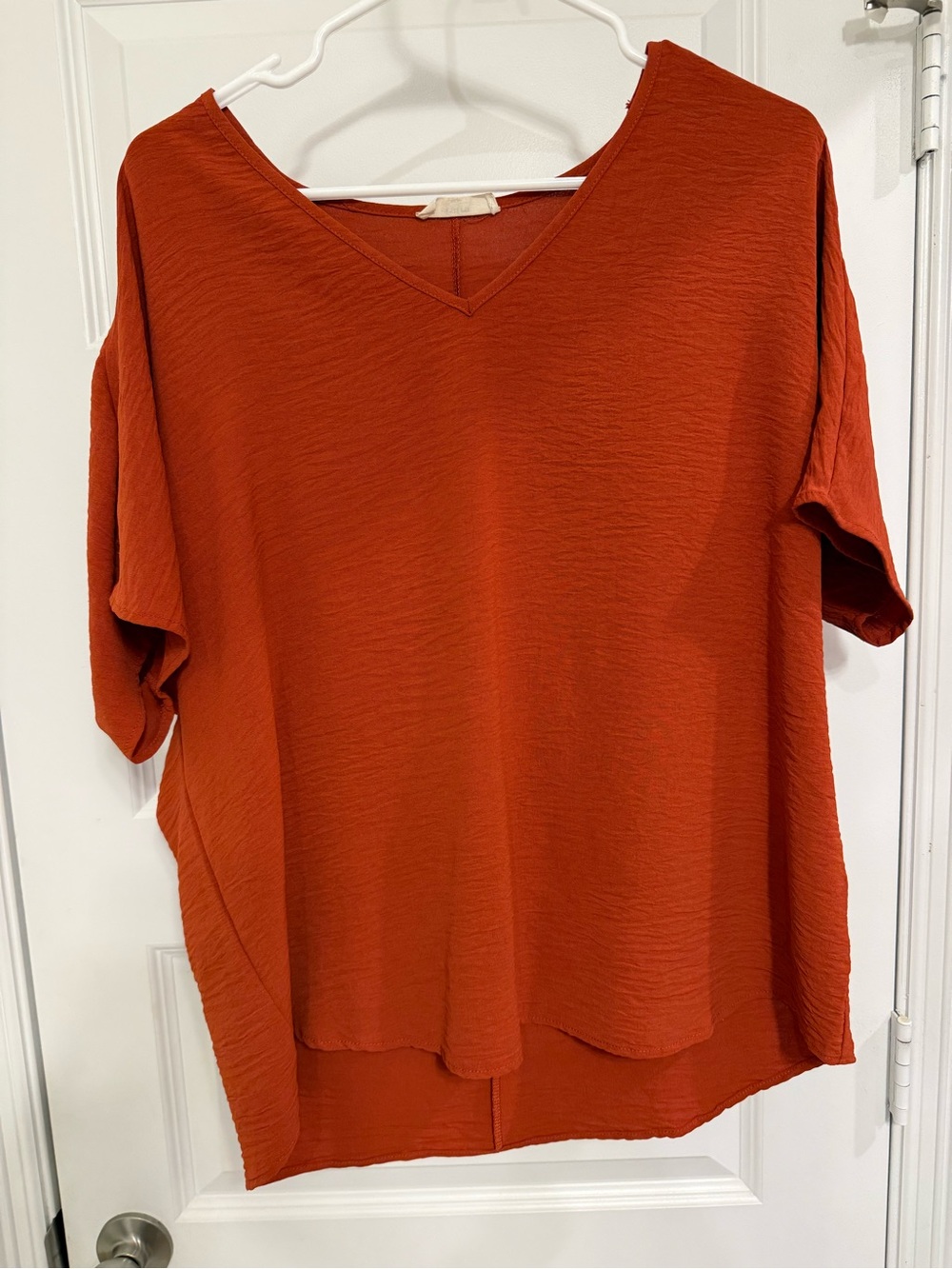 entro Burnt Orange V-Neck Short Sleeve Tunic